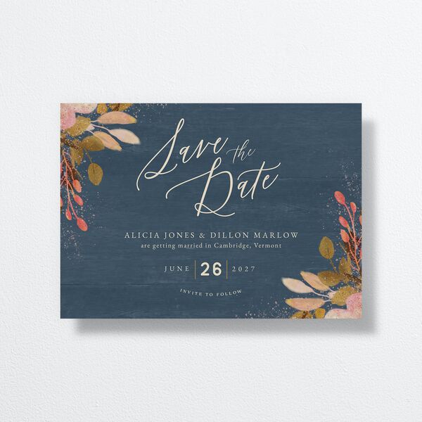 Rustic Leaves Save The Date Cards front