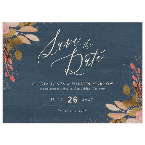 Rustic Leaves Save The Date Cards