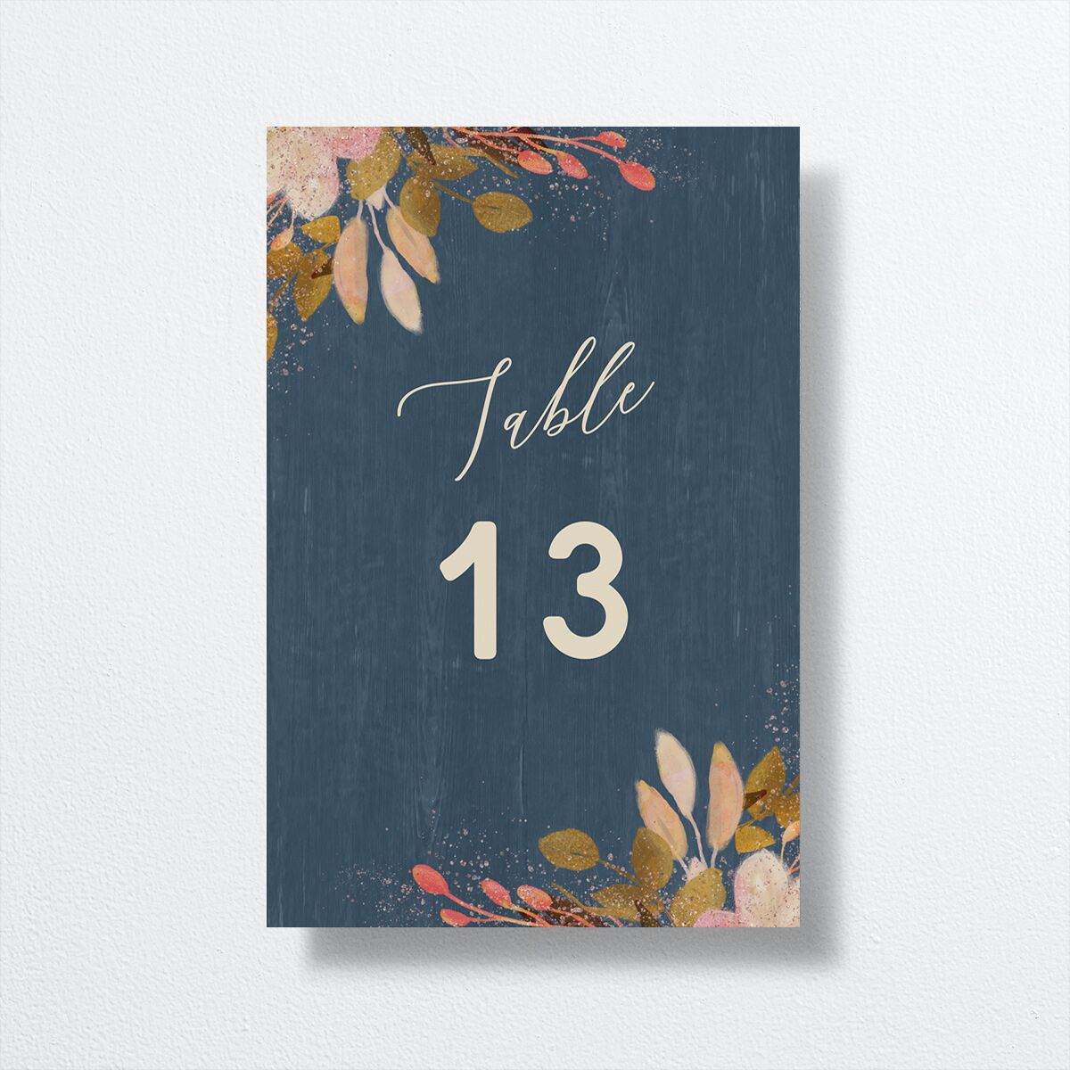 Rustic Leaves Table Numbers front