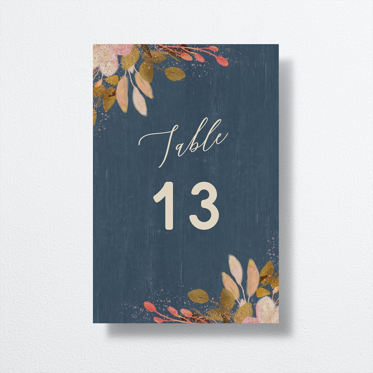 Rustic Leaves Table Numbers Moody Blue Signature