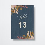 Rustic Leaves Table Numbers Moody Blue Signature