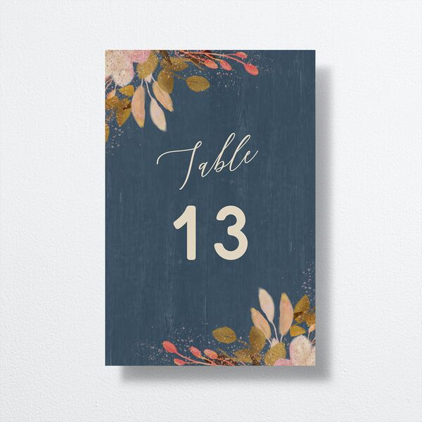 Rustic Leaves Table Numbers Moody Blue Signature