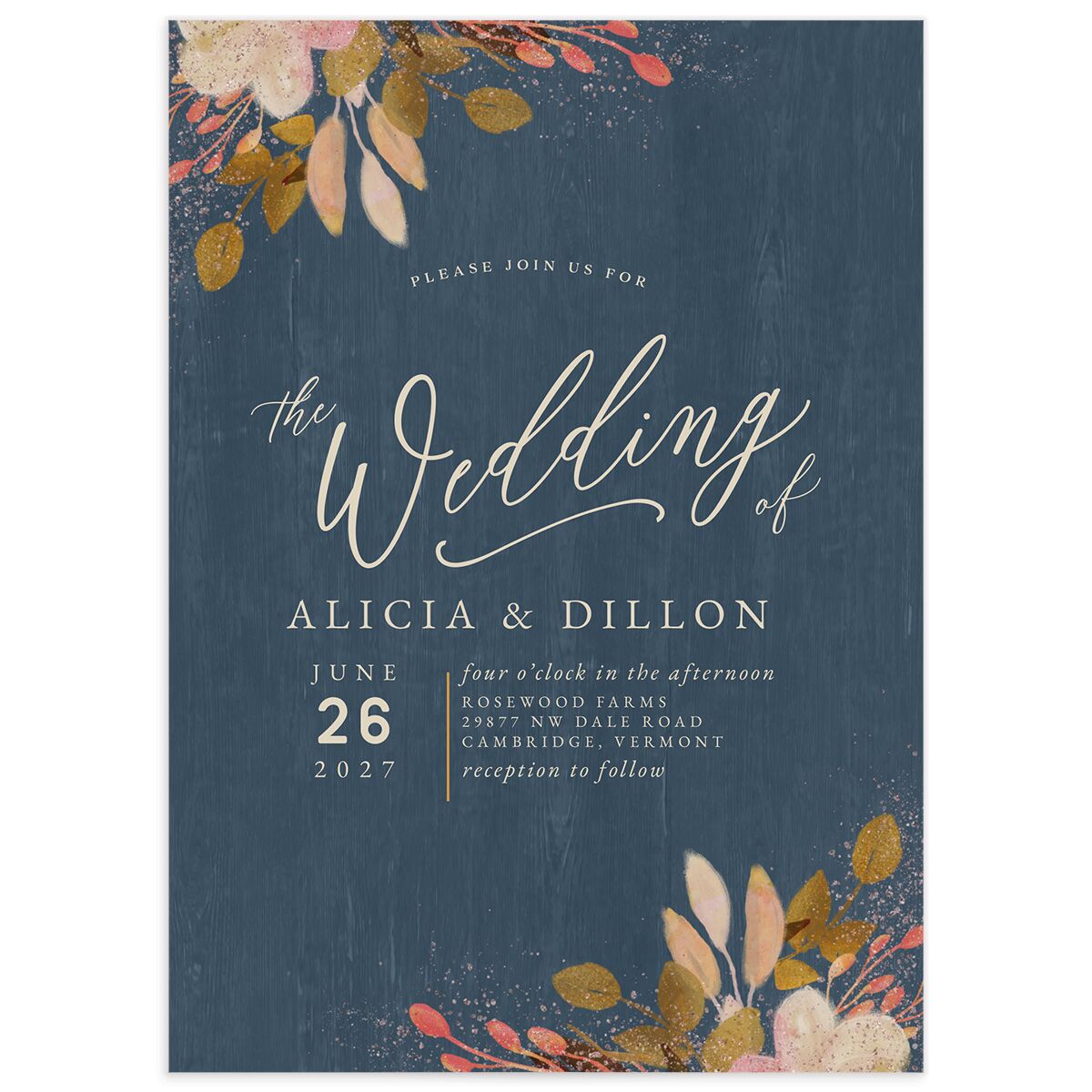 Rustic Leaves Wedding Invitations