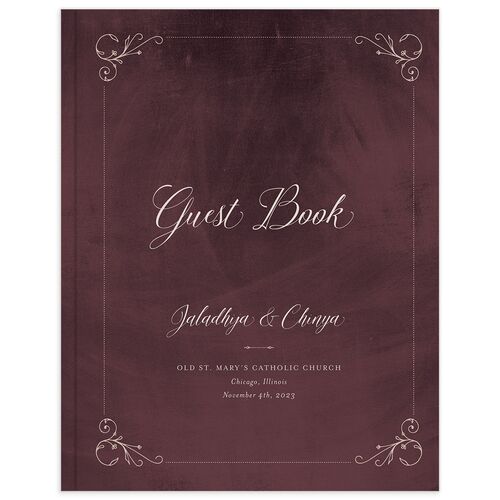 Vintage Luxe Wedding Guest Book Merlot