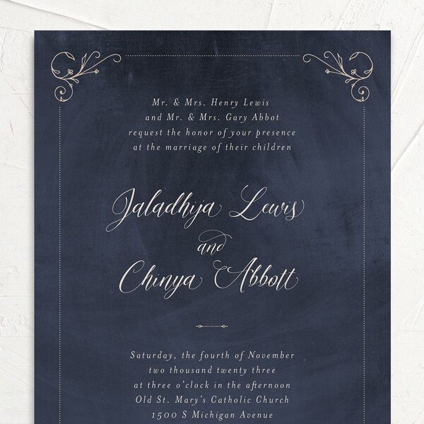 Vintage Luxe Wedding Invitations Royal Blue Signature No