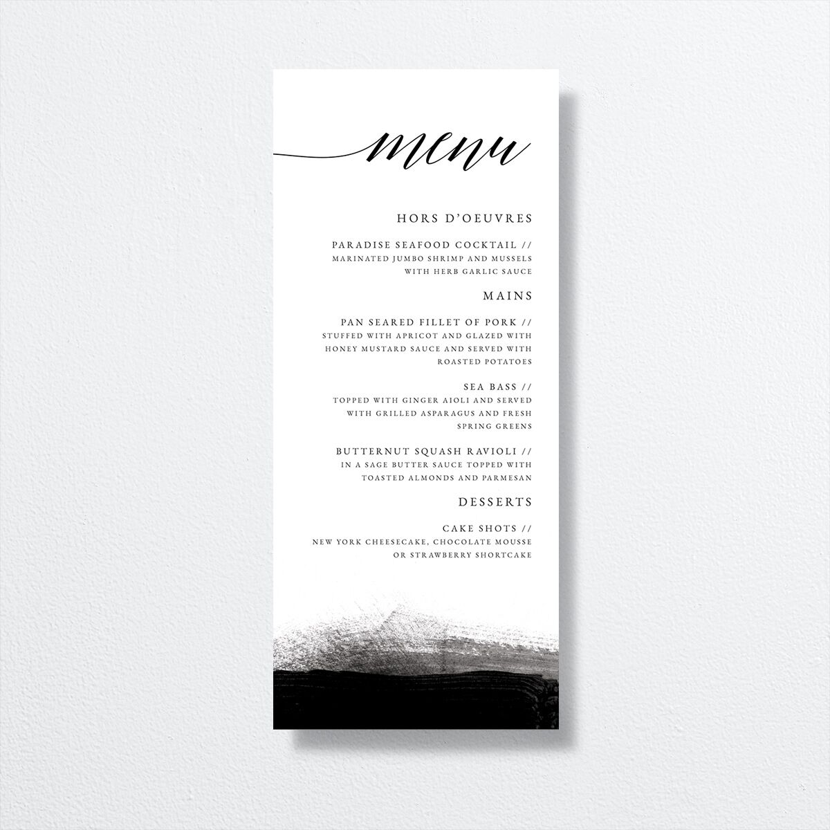 Painted Minimal Menus Midnight Signature