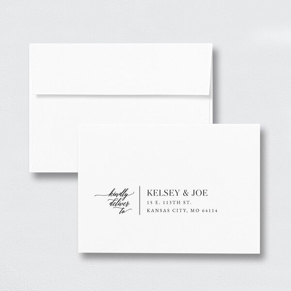 Painted Minimal Wedding Response Card Standard Envelopes White Standard Midnight Return Address Signature