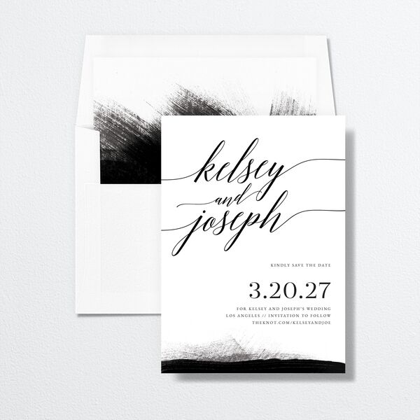 Painted Minimal Save The Date Cards Midnight Signature smooth No