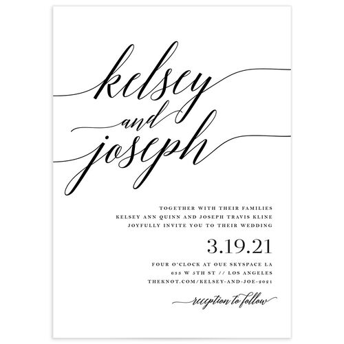 Artistic Script Wedding Invitations - Black