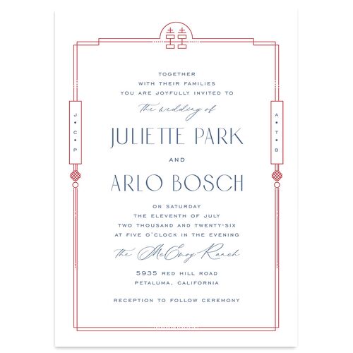 Eternal Devotion Wedding Invitations Garnet Signature Blank No Standard