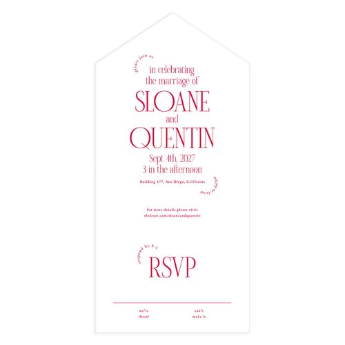 Accent Arches All-in-One Wedding Invitations Malibu Signature Light Both Recipient and Return Addresses No