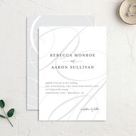 Elegantly Initialed Wedding Invitations Mist Signature No