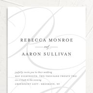Elegantly Initialed Wedding Invitations Mist Signature No