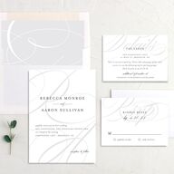 Elegantly Initialed Wedding Invitations Mist Signature No