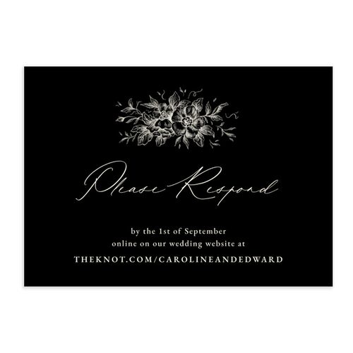 Antique Victorian Botanical URL RSVP Cards Licorice Signature Standard
