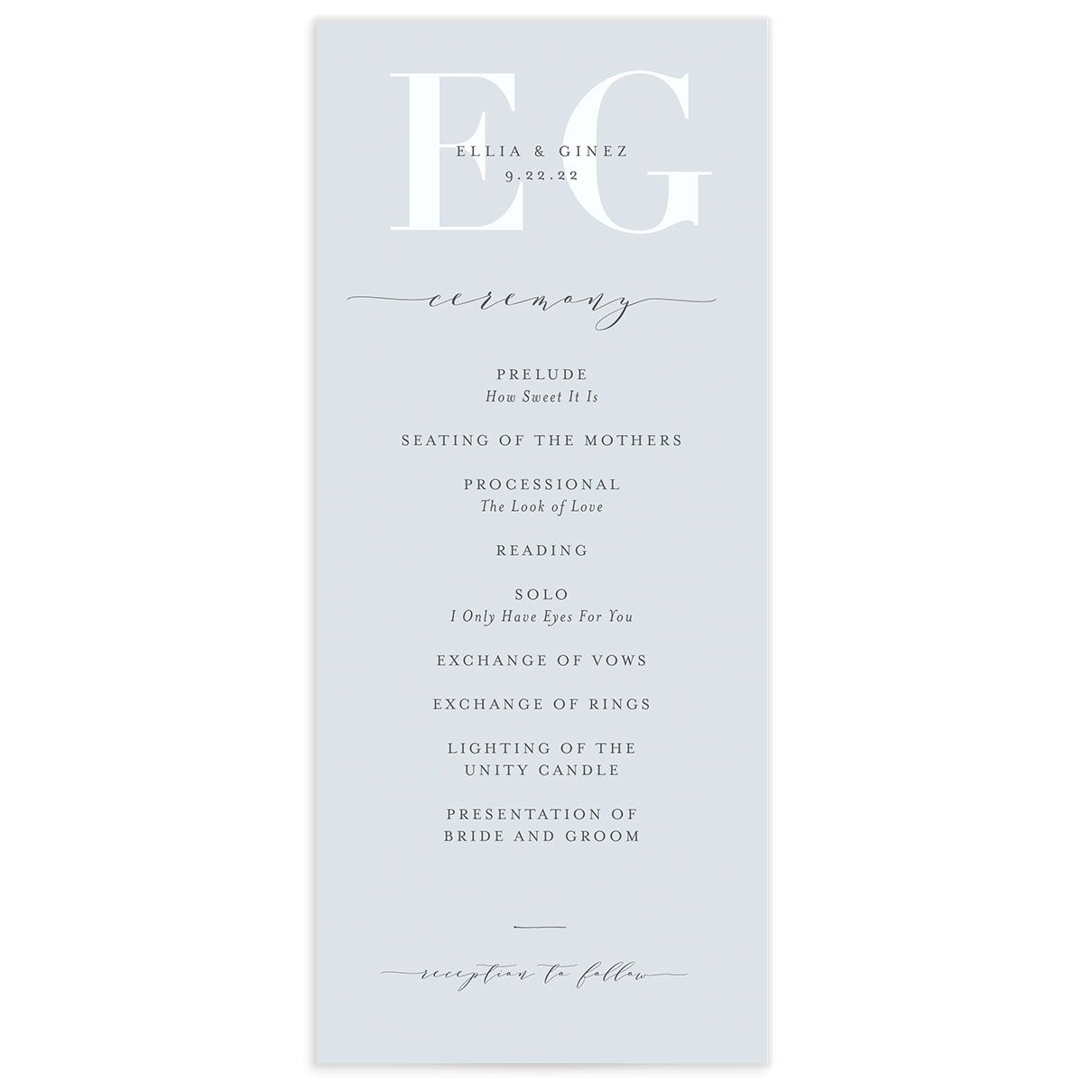 Custom Monogram Wedding Programs