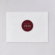 Meet the Newlyweds Holiday Stickers Burgundy Circle