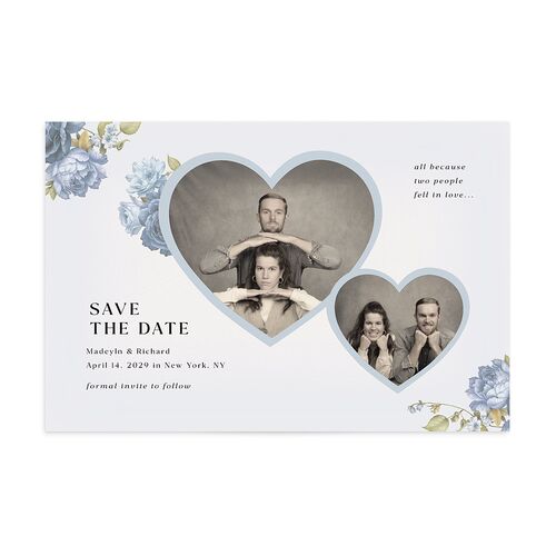 Vintage Awkward Photo Hearts Save the Date Postcards Ocean