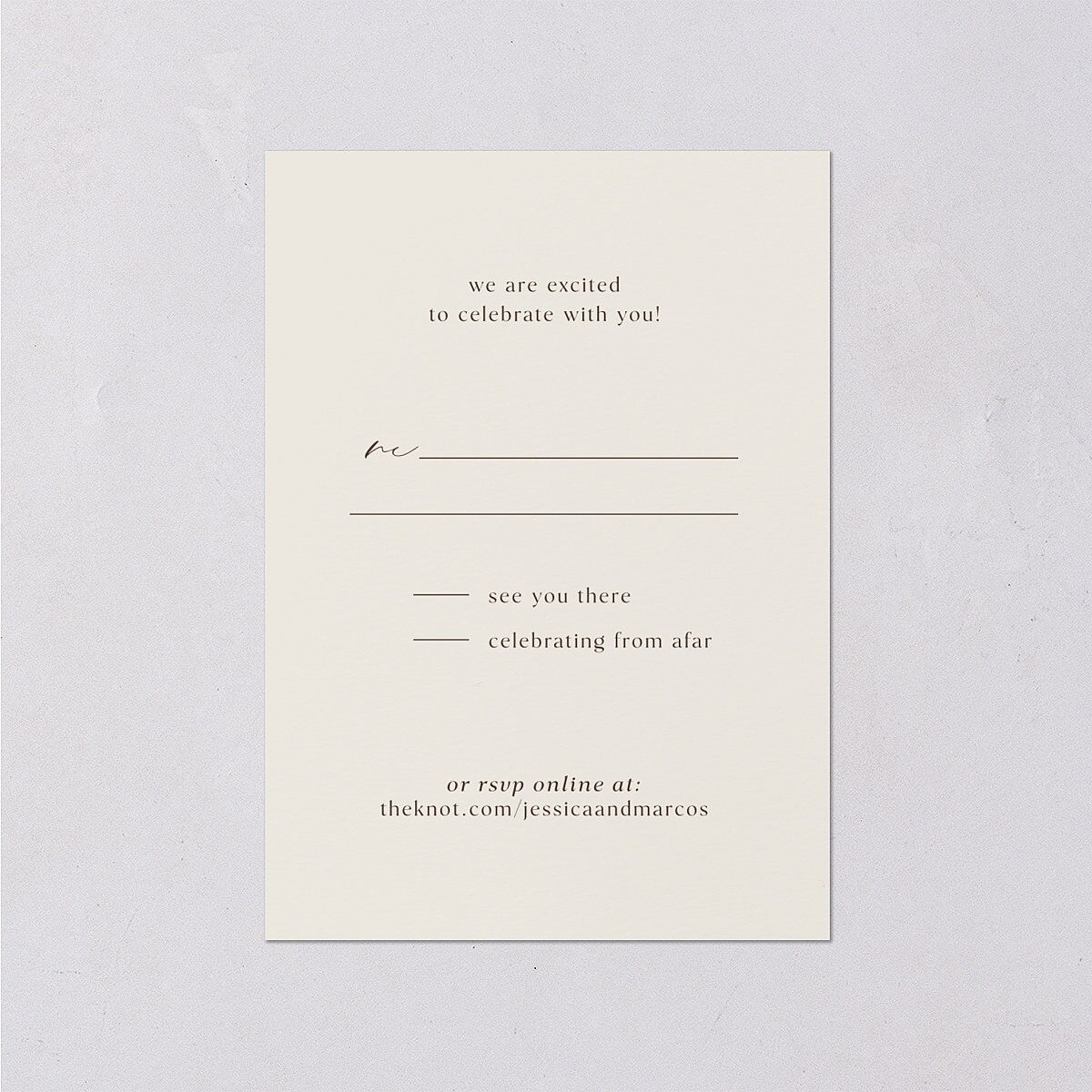 Simple Boho Flowers Wedding Response Cards Champagne Signature Standard
