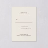 Simple Boho Flowers Wedding Response Cards Champagne Signature Standard