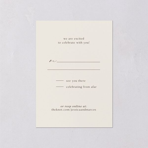 Simple Boho Flowers Wedding Response Cards Champagne Signature Standard