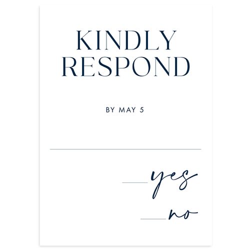Modern Contrast Wedding Response Cards Navy Signature