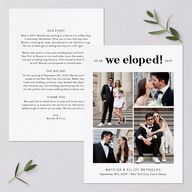 Photo Elopement Wedding Invitations Pure White Signature Blank No Standard