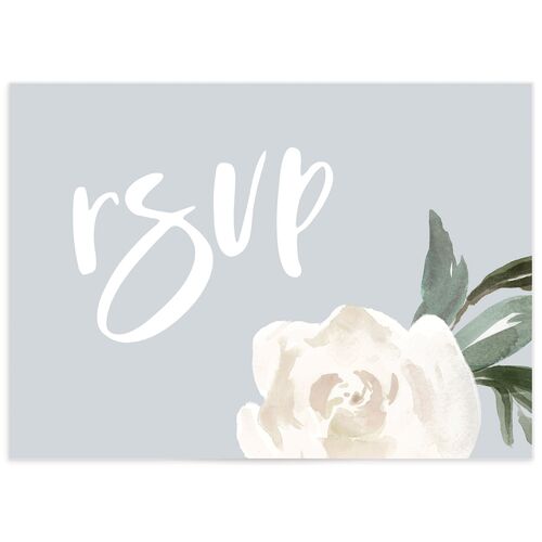 Wintry Floral Wedding Response Cards Pure White Signature
