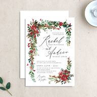 Cascading Altar Wedding Invitations Deep Claret Signature No