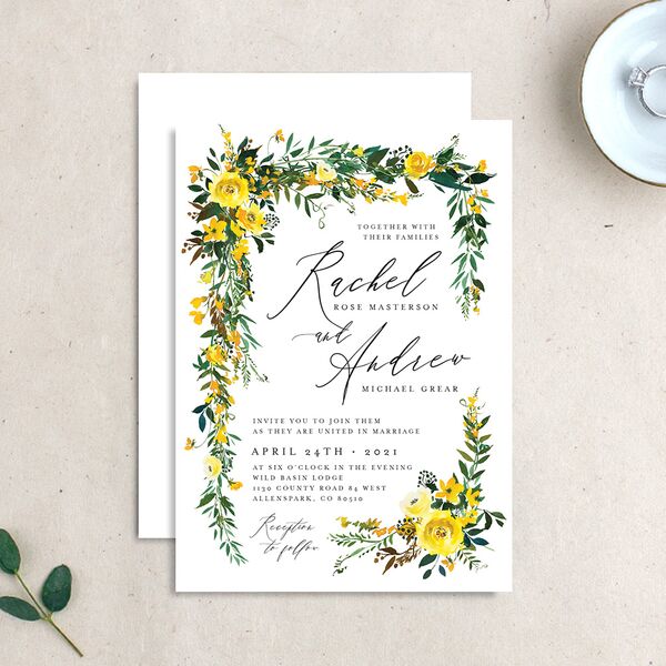 Cascading Altar Wedding Invitations Lemon Signature Blank No