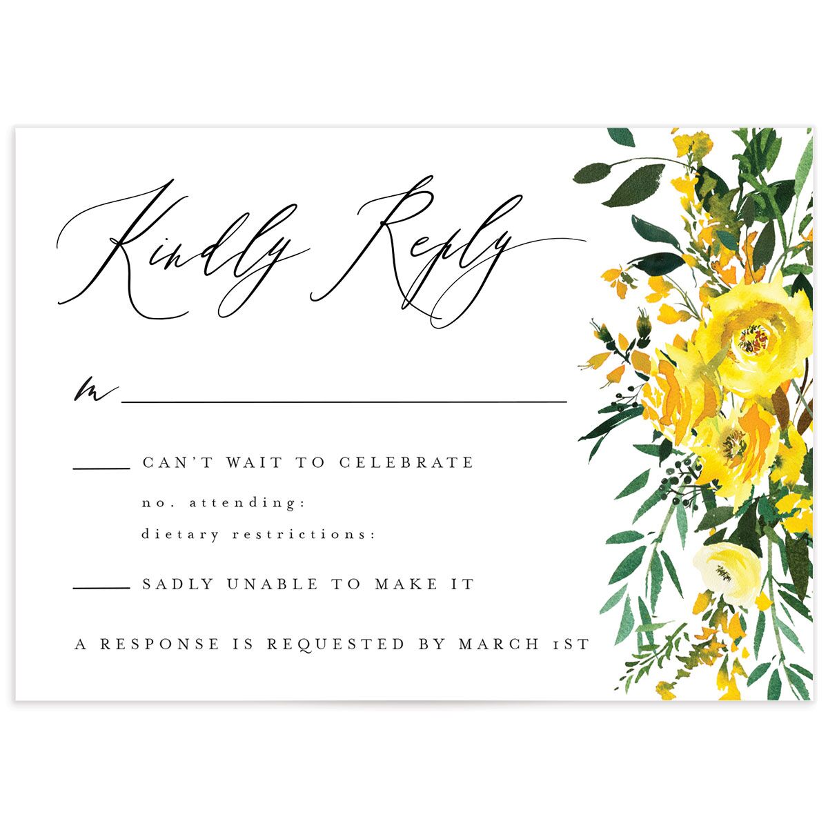 Brilliant Blooms Wedding Response Cards