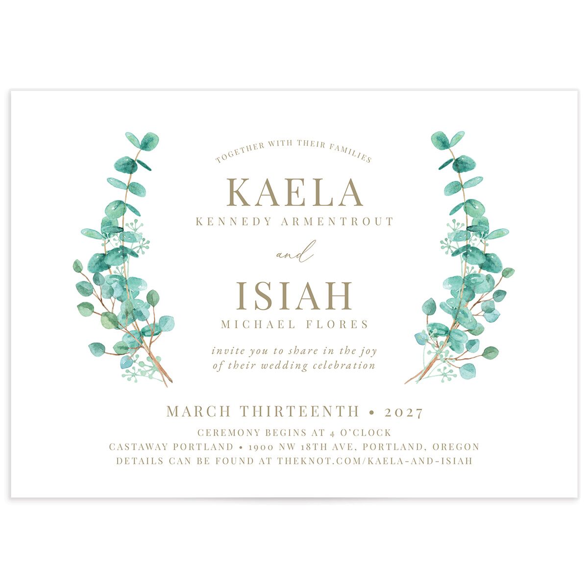 Elegant Eucalyptus Wedding Invitations