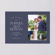 Classic Stack Save The Date Cards Midnight Navy Signature smooth Blank No Standard