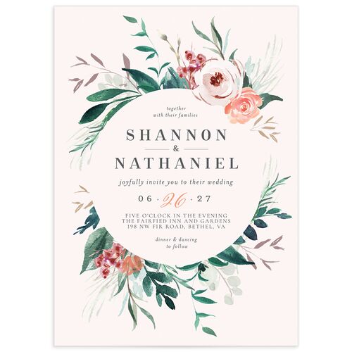 Wild Wreath Wedding Invitations Peony Signature No