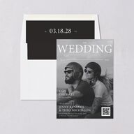 Magazine Cover Save the Date Cards Licorice Signature smooth Blank No