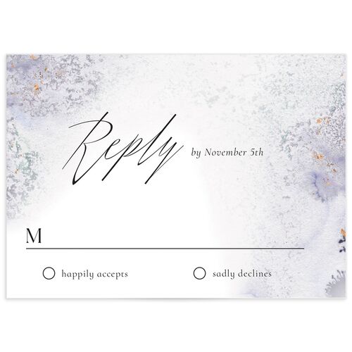 Painted Ethereal Wedding Response Cards Jewel Purple Signature