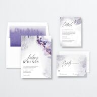 Painted Ethereal Wedding Invitations Jewel Purple Signature No