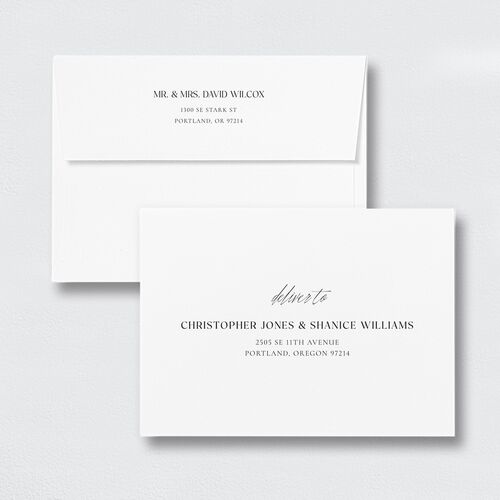 Painted Ethereal Wedding Invitation Envelopes White Standard Jewel Purple Both Recipient and Return Addresses