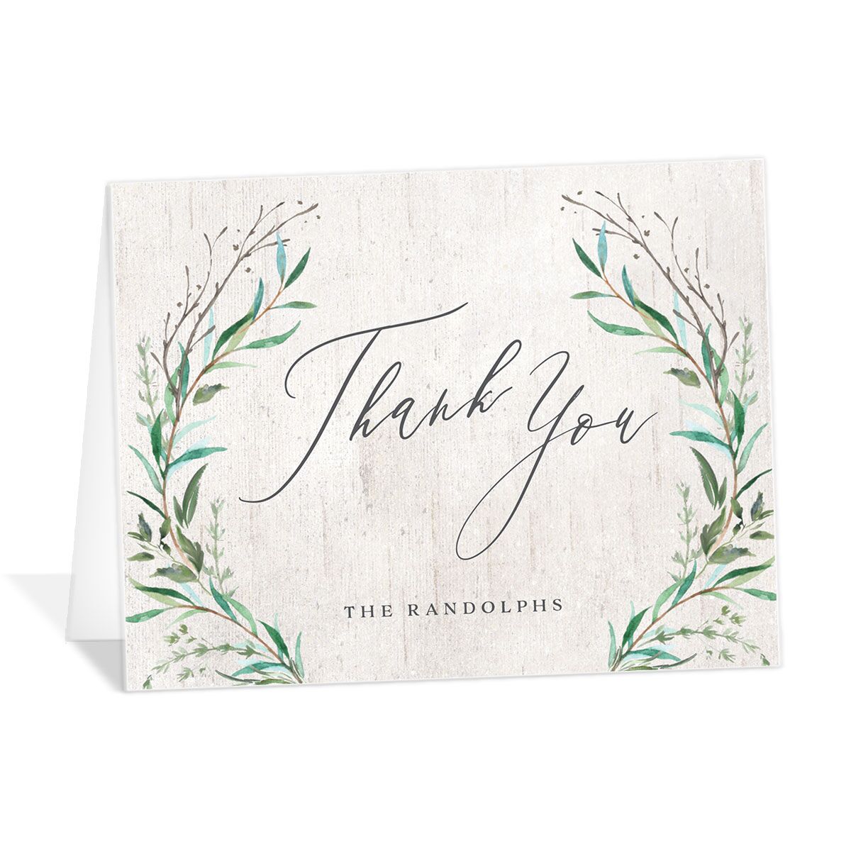 Rustic Laurel Thank You Cards
