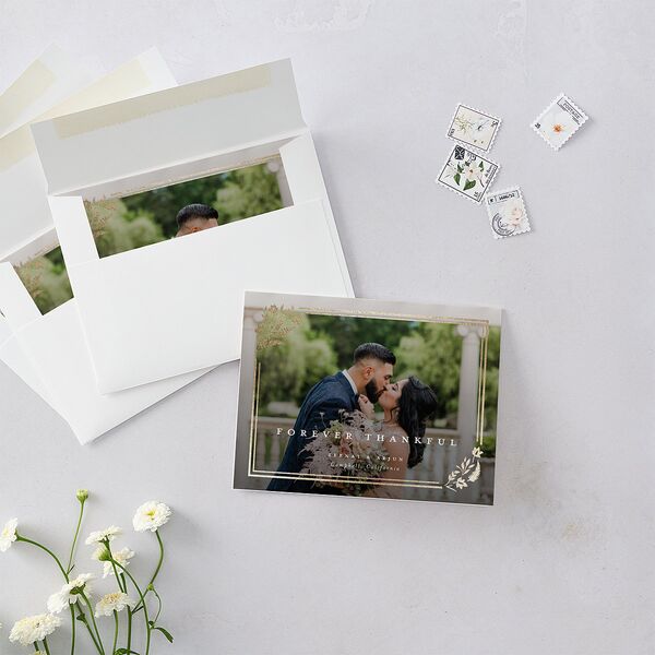 Rustic Kingdom Thank You Cards Gold Navy