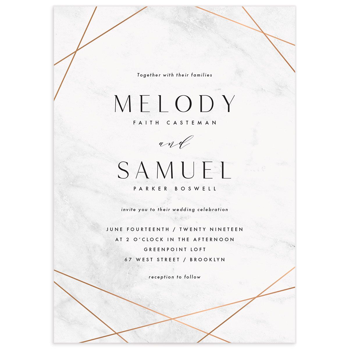 Geometric Marble Wedding Invitations
