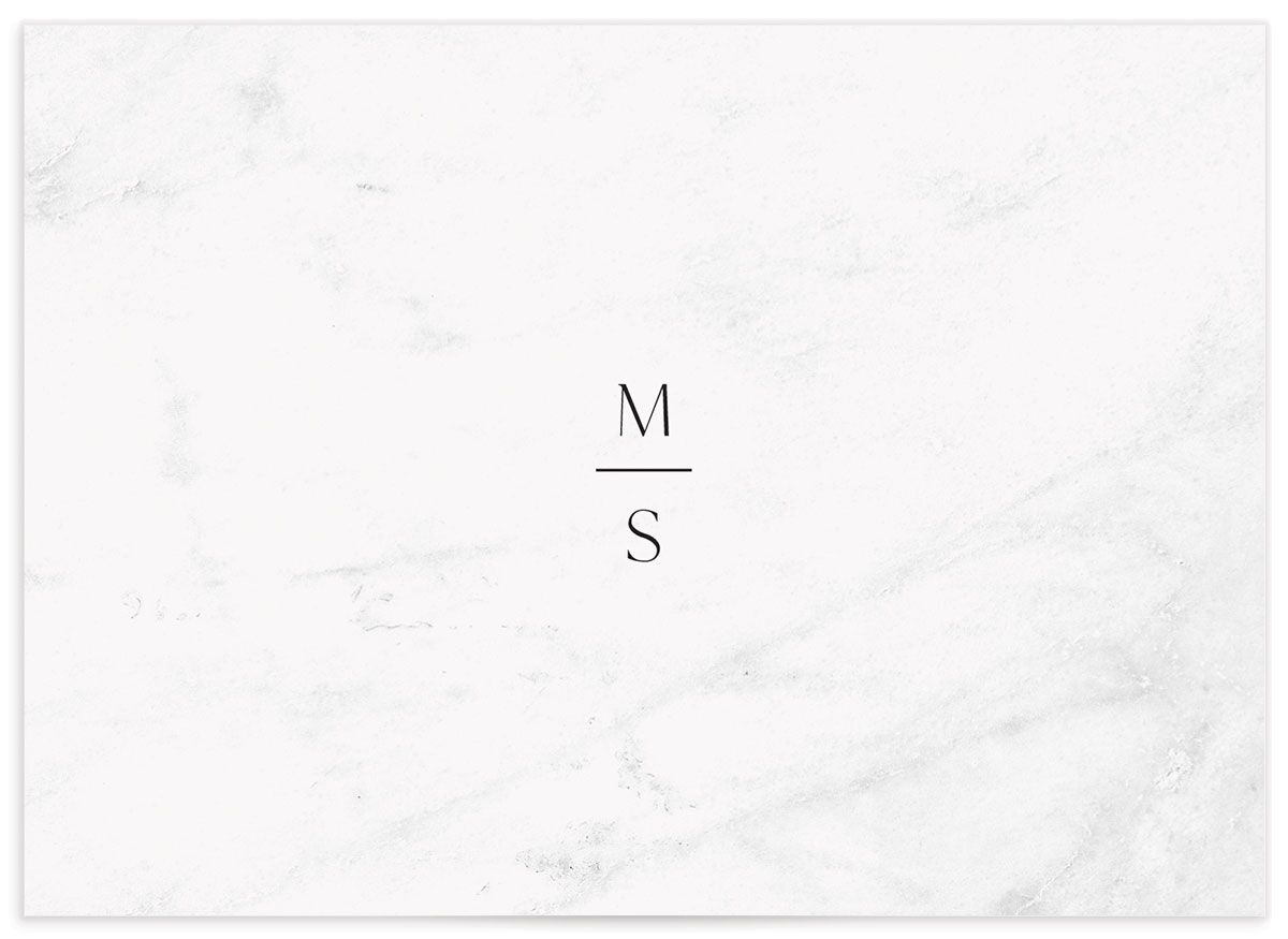 Minimal Marble Wedding Enclosure Cards back in grey