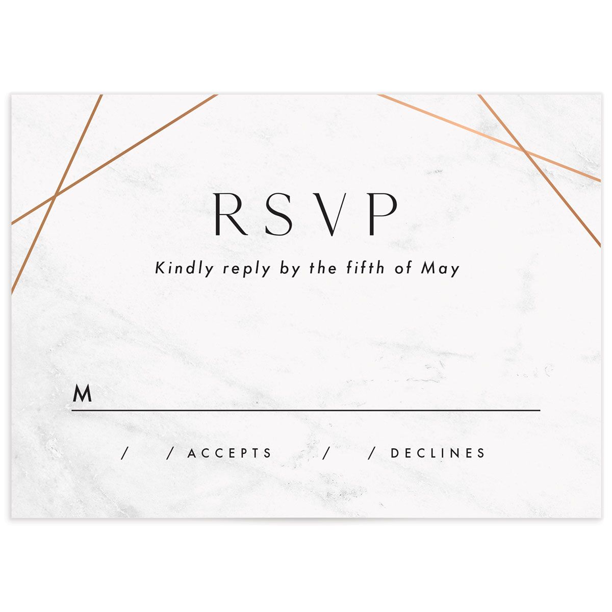 Minimal Marble Wedding Response Cards