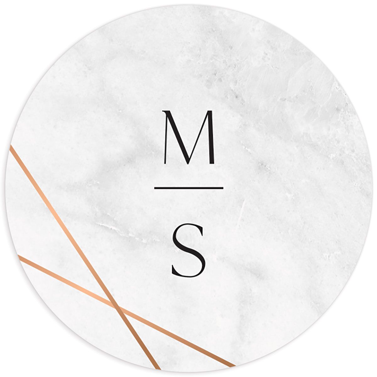 Minimal Marble Wedding Stickers front in grey