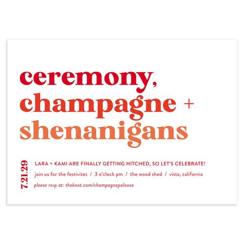 Vibrant Bold Wedding Invitations Ruby Signature Blank No