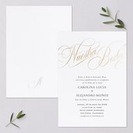 Nuestra Boda Wedding Invitations Gold Pure White Signature Blank No