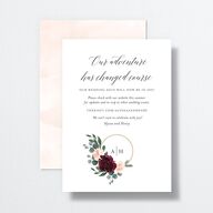 Floral Hoop Change the Date Cards Burgundy Signature