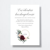 Floral Hoop Change the Date Cards Burgundy Signature