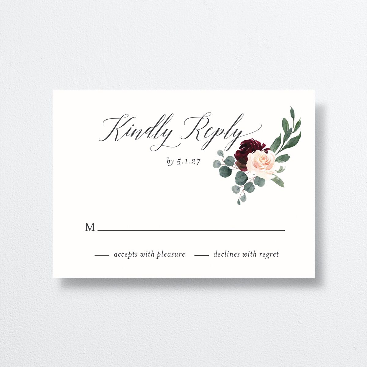 Floral Hoop Wedding Response Cards — view 1