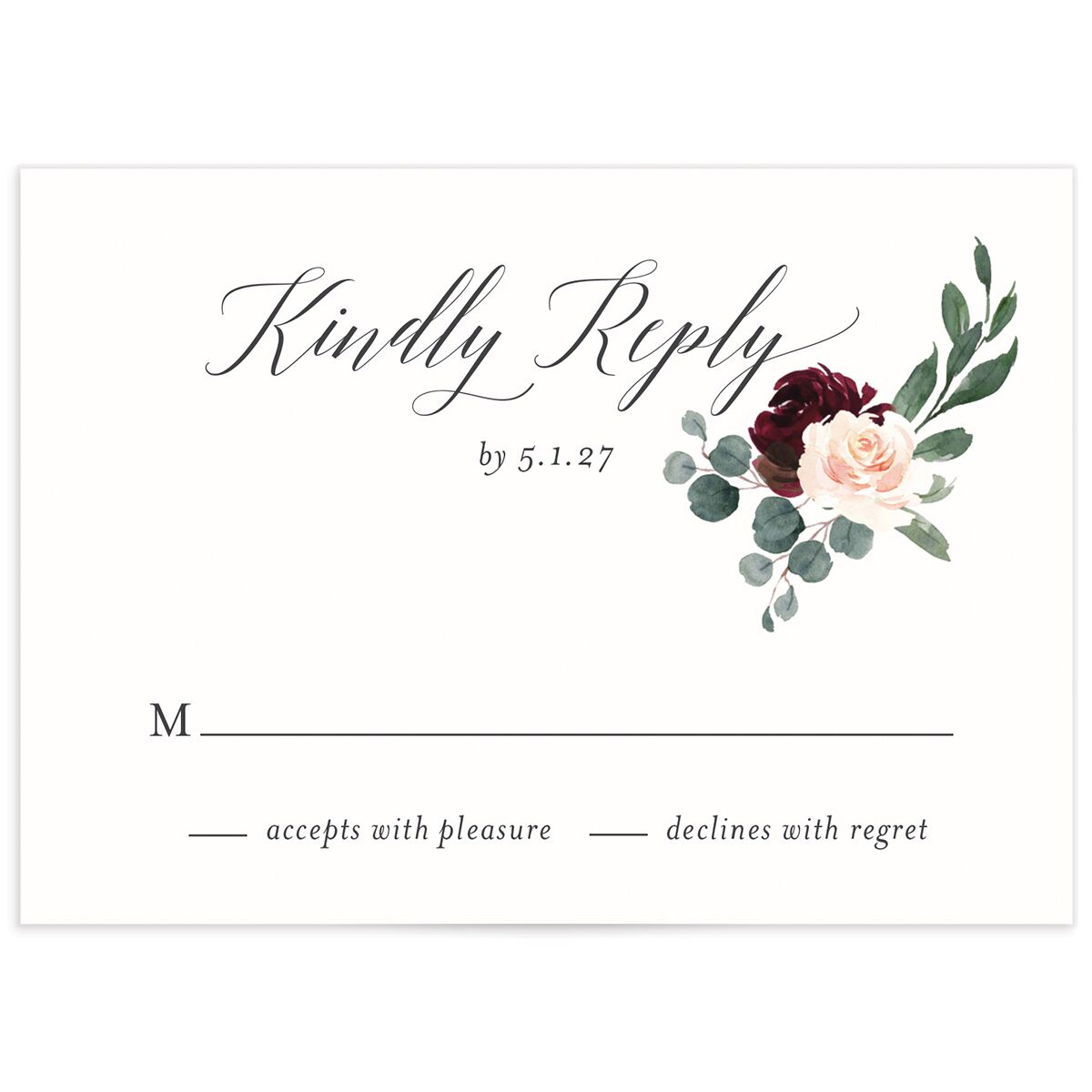 Floral Hoop Wedding Response Cards